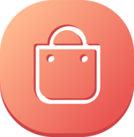 faire du shopping sac icône dans plat conception style. magasin sac signe pour la toile ou Commerce applications interface. png