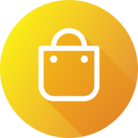 Shoping bag icon in flat design style. Shop bag sign for web or commerce apps interface. png