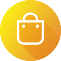 compras bolso icono en plano diseño estilo. tienda bolso firmar para web o comercio aplicaciones interfaz. png