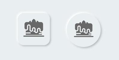 Cake solid icon in neomorphic design style. Celebration signs vector illustration.