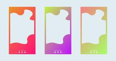 Vertical story template in gradient colors. Social media frame vector illustration.