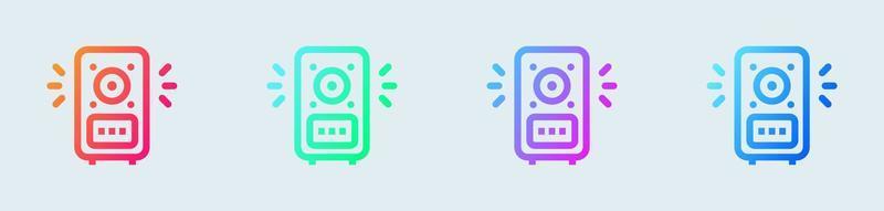 Speaker line icon in gradient colors. Audio signs vector illustration