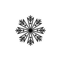 icono de vector de copo de nieve