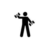 Dumbbell exercise training weight with arrow pictogram vector icon