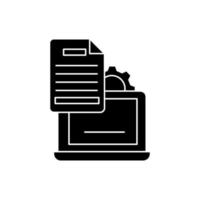 Computer gear document vector icon