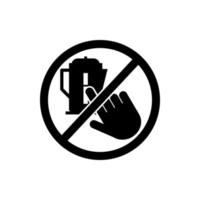 do not touch the kettle vector icon