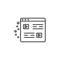 Web page play video blog vector icon