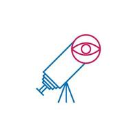 Job resume, telescope 2 colored line vector icon