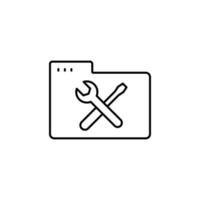 Folder wrench screwdriver vector icon