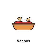 nachos, comida vector icono