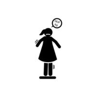 Woman weight problem vector icon