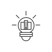 Business, estate, building, light bulb vector icon