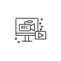 Recording monitor camera rec vector icon