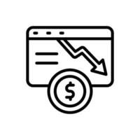 web site arrow coin dollar vector icon