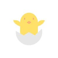 Egg chick color vector icon