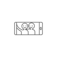 Selfie, friends, smartphone vector icon