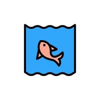 Fish, pink, ocean vector icon