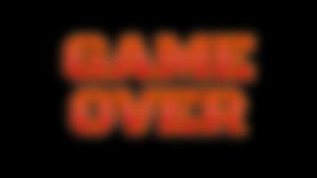 game over text game with motion blur video