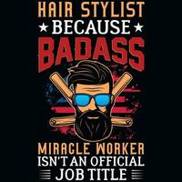 Barber tshirt design vector