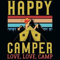 diseño de camiseta de campamento vector