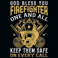 diseño de camiseta de bombero vector