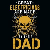 Electrician tshirt design vector