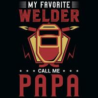 Welder papa graphics tshirt design vector