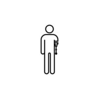 man with a prosthetic hand vector icon