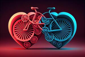 Half Bicycle Valentine's Day hearts photo