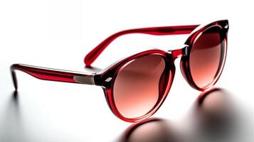 Woman beautiful style fashionable attractive fancy red sun glasses. photo