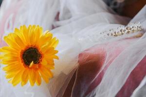 Sunflower decoration in wedding day photo