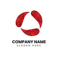 Red gradient abstract shep company logo vector