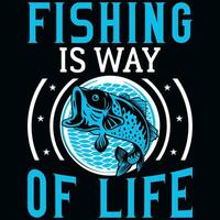 Fishing typography graphics tshirt design vector