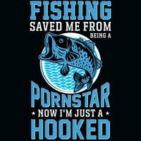 Fishing typography graphics tshirt design vector