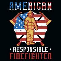 Firefighter graphics tshirt design vector