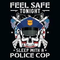 Police graphics tshirt design vector