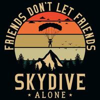 Skydiving graphics tshirt design vector