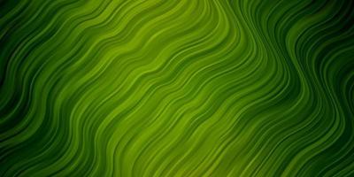 Light Green vector background with bent lines.