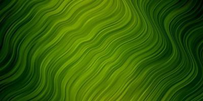 Light Green vector background with bent lines.