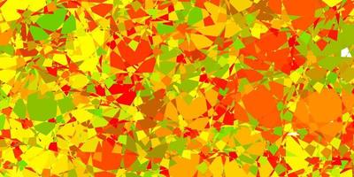 Dark Red, Yellow vector background with polygonal forms.