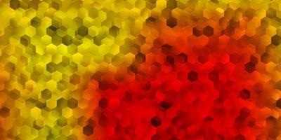 Light red, yellow vector layout with shapes of hexagons.