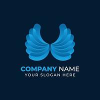 Colored wings logo in flat vector design