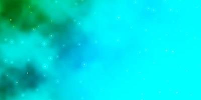 Light Blue, Green vector background with small and big stars.