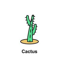 Cactus, flower vector icon