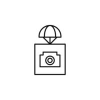 sending with cameras field outline vector icon