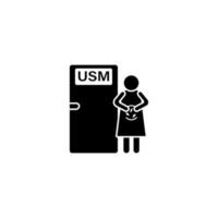 USM, pregnant, queue vector icon