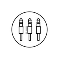 Jack connectors, three vector icon