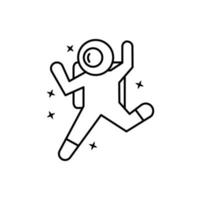 astronauta, saltar, estrella vector icono