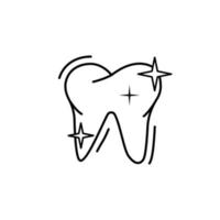 Cleaned tooth shining vector icon