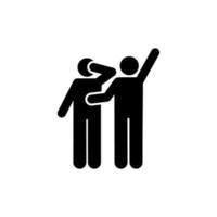 Two man help way vector icon